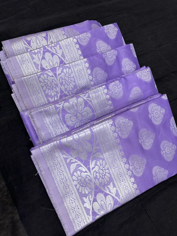 Katan Saree KS002 Bright Lavender 1