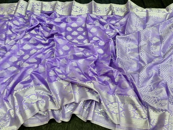 Katan Saree KS002 Bright Lavender 2