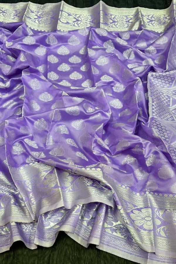 Katan Saree KS002 Bright Lavender 2