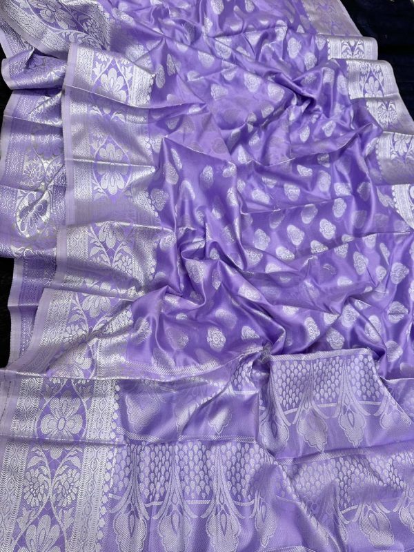 Katan Saree KS002 Bright Lavender 3