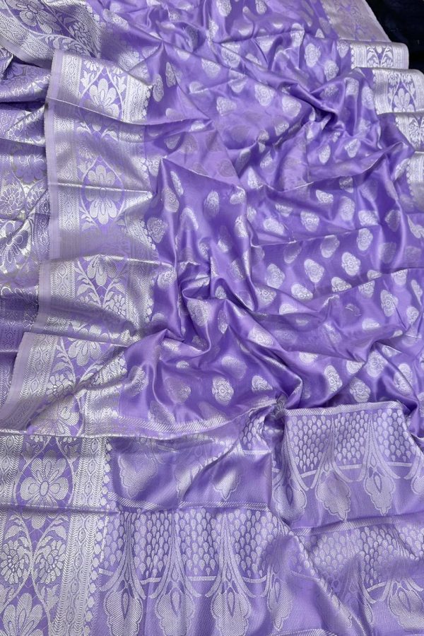 Katan Saree KS002 Bright Lavender 3