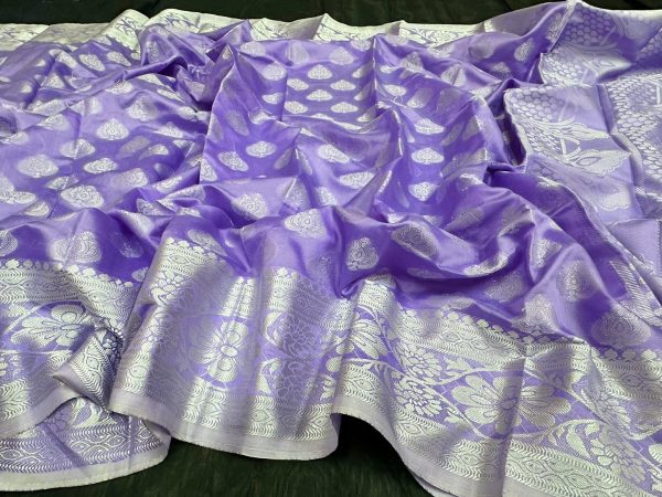 Katan Saree KS002 Bright Lavender 4